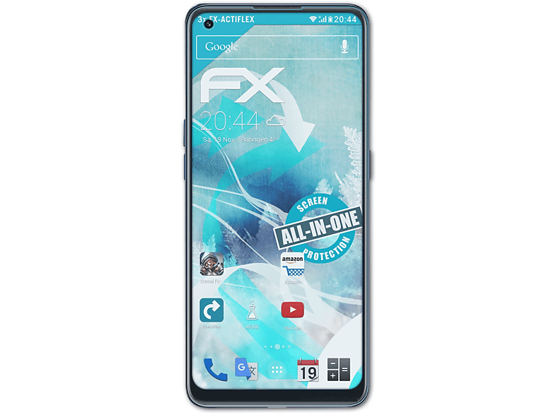 ATFOLIX 3x FX-ActiFleX SE 7 Oppo Displayschutz(für Reno 5G)