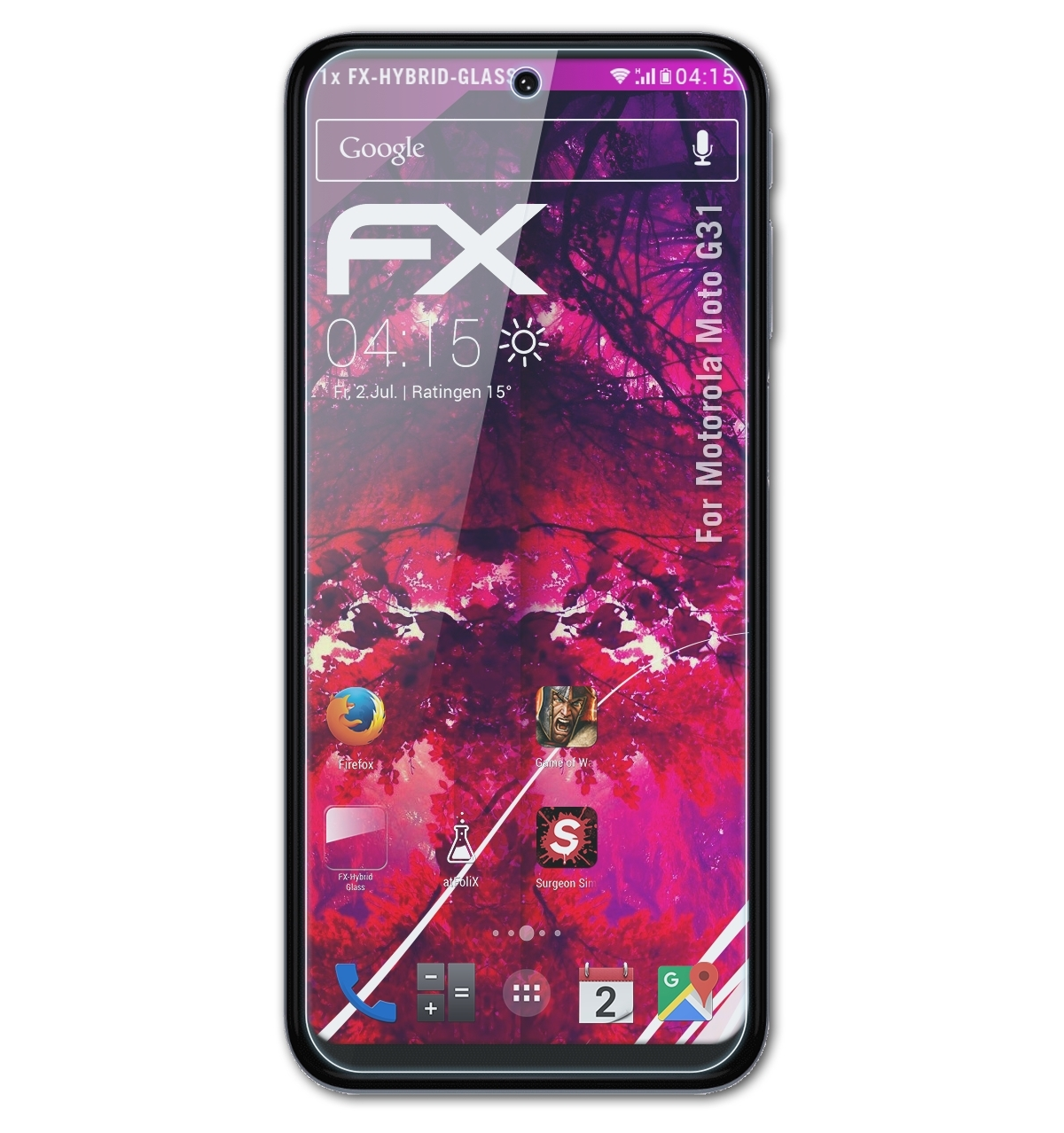 ATFOLIX FX-Hybrid-Glass Schutzglas(für Motorola Moto G31)