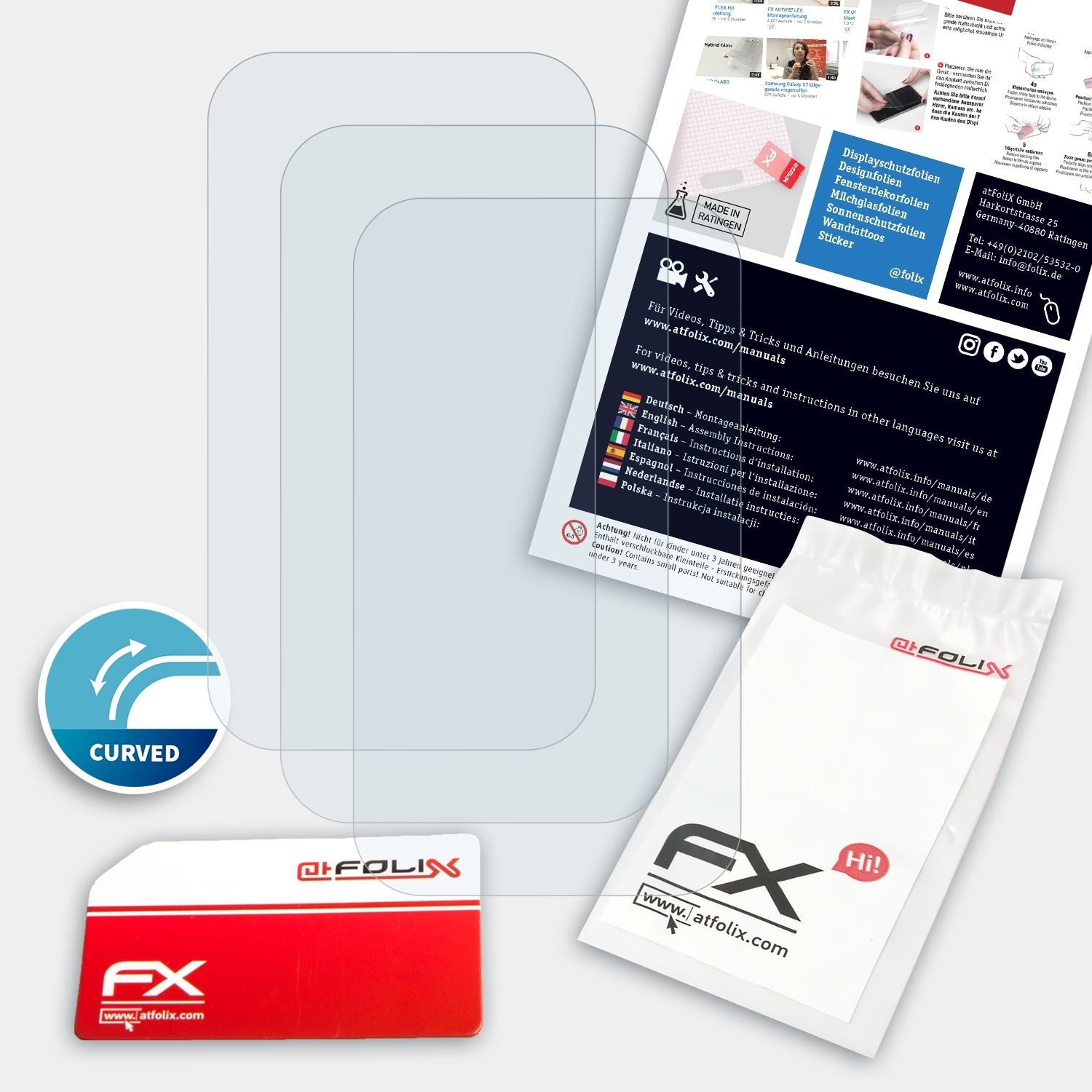 Displayschutz(für Redmi FX-ActiFleX 3x Pro) Smart Xiaomi ATFOLIX Band