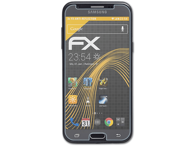 ATFOLIX 3x Galaxy Wide2) Samsung FX-Antireflex Displayschutz(für