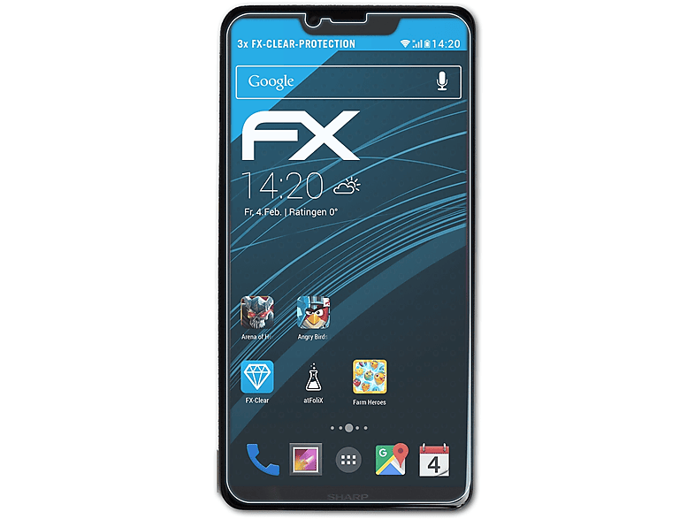 ATFOLIX 3x FX-Clear Displayschutz(für Sharp Aquos S3)