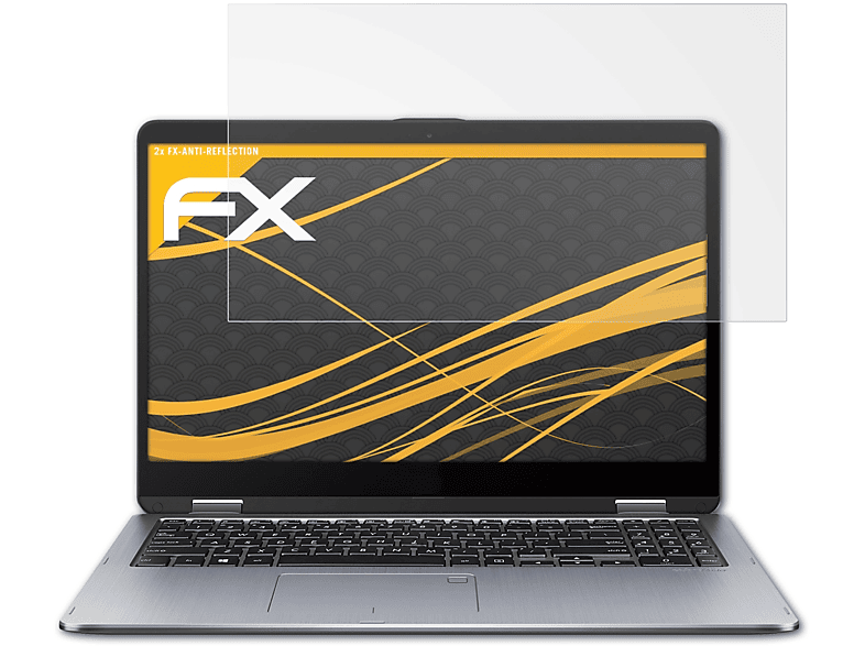 ATFOLIX 2x FX-Antireflex Displayschutz(für Asus VivoBook Flip 15 (TP510UF))