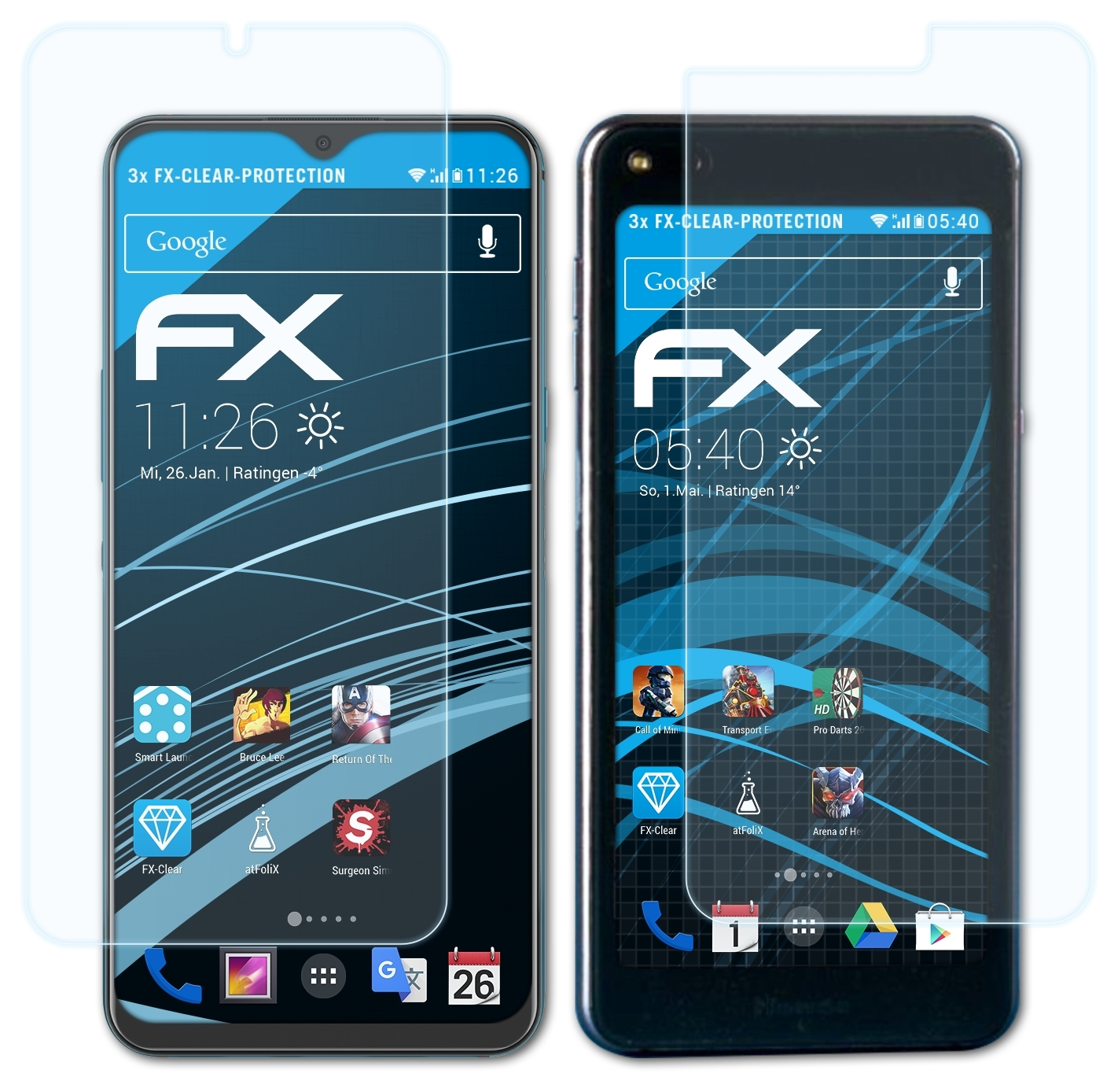 ATFOLIX FX-Clear A6L) Hisense Displayschutz(für 3x