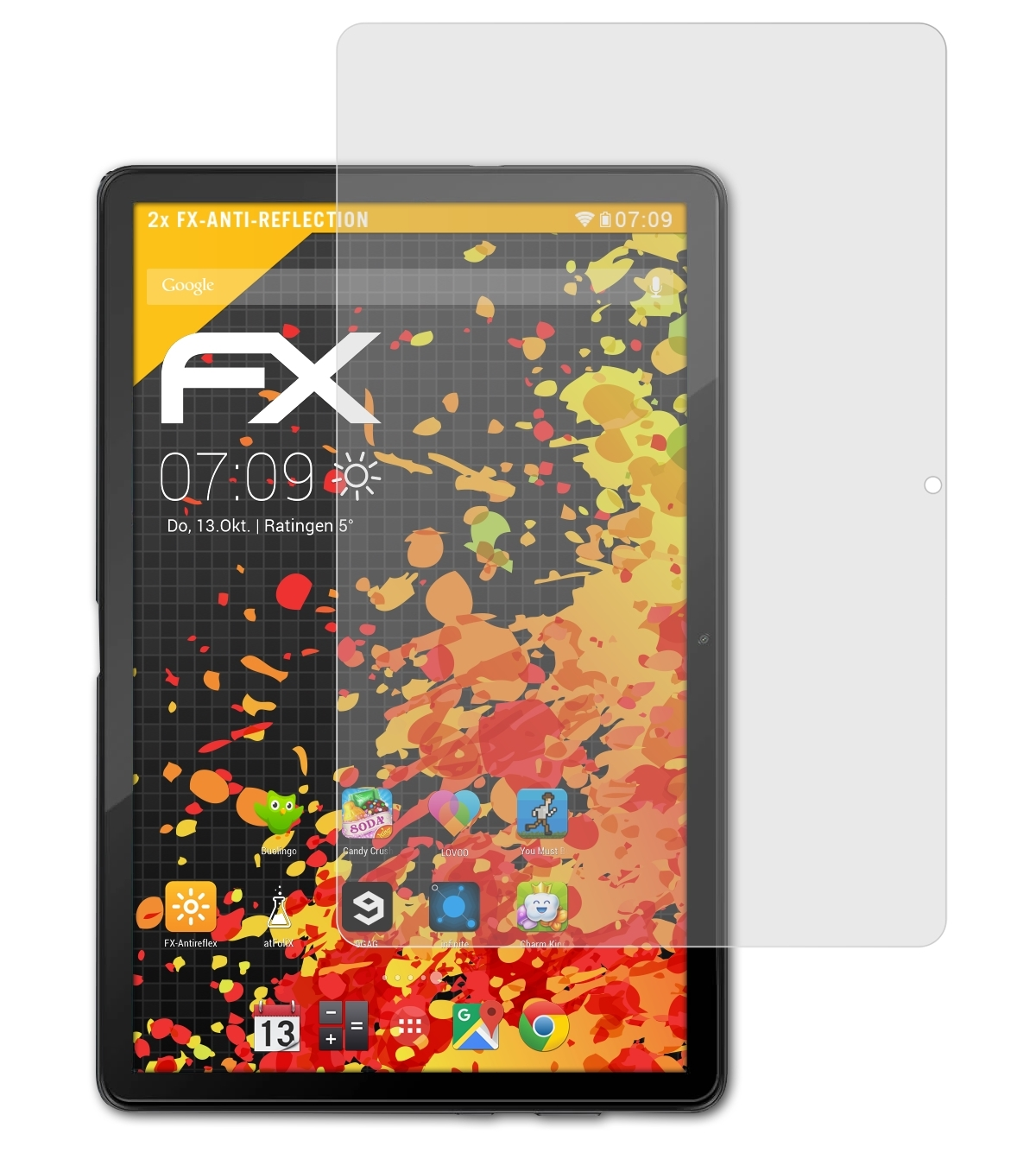 Displayschutz(für Blackview 2x ATFOLIX 10 Tab Pro) FX-Antireflex