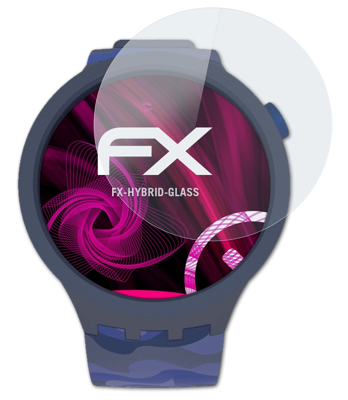 FX-Hybrid-Glass (47mm)) BBsky Pay Schutzglas(für Swatch ATFOLIX