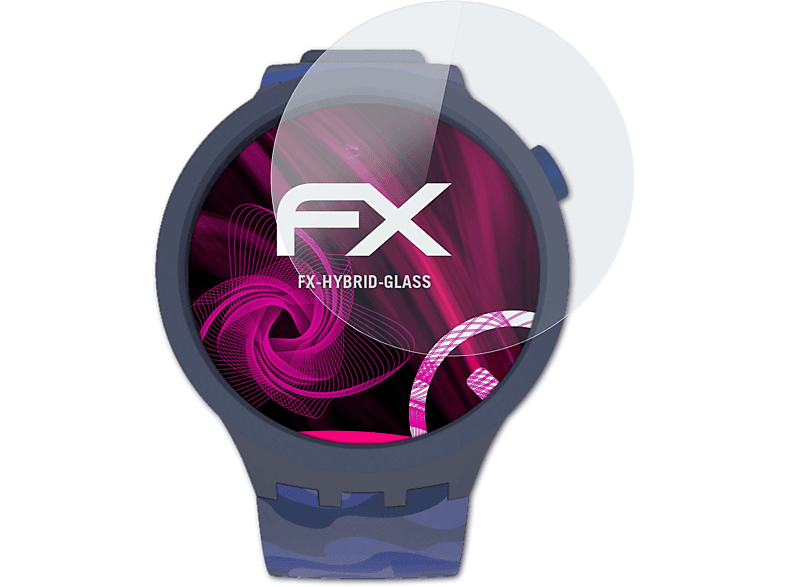 ATFOLIX FX-Hybrid-Glass Schutzglas(für Swatch BBsky Pay (47mm)) | Smartwatch Schutzfolien & Gläser