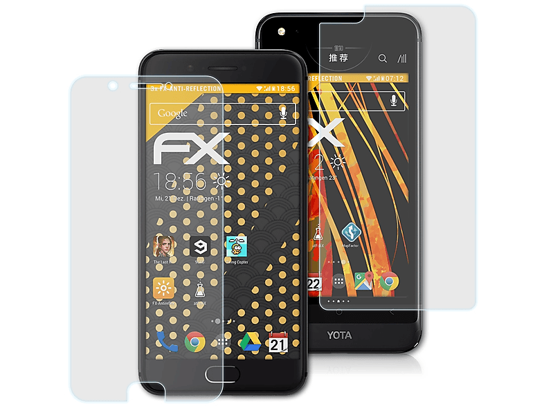 ATFOLIX 3x FX-Antireflex Displayschutz(für Yota Devices YotaPhone 3)