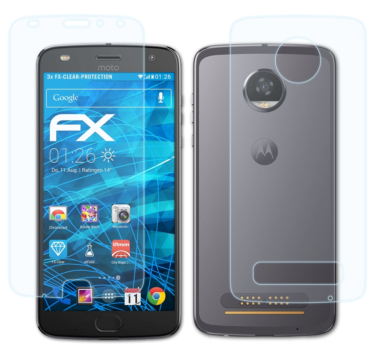 ATFOLIX 3x FX-Clear Displayschutz(für Z2 Play) Motorola Lenovo Moto