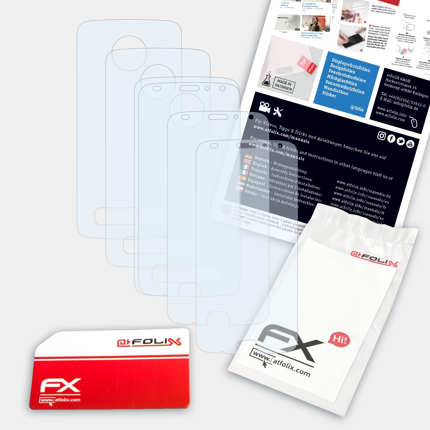 ATFOLIX 3x FX-Clear Displayschutz(für Lenovo Z2 Motorola Moto Play)