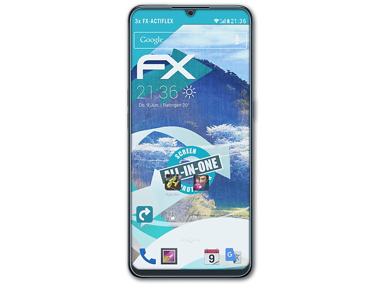 3x FX-ActiFleX Oppo F15) ATFOLIX Displayschutz(für