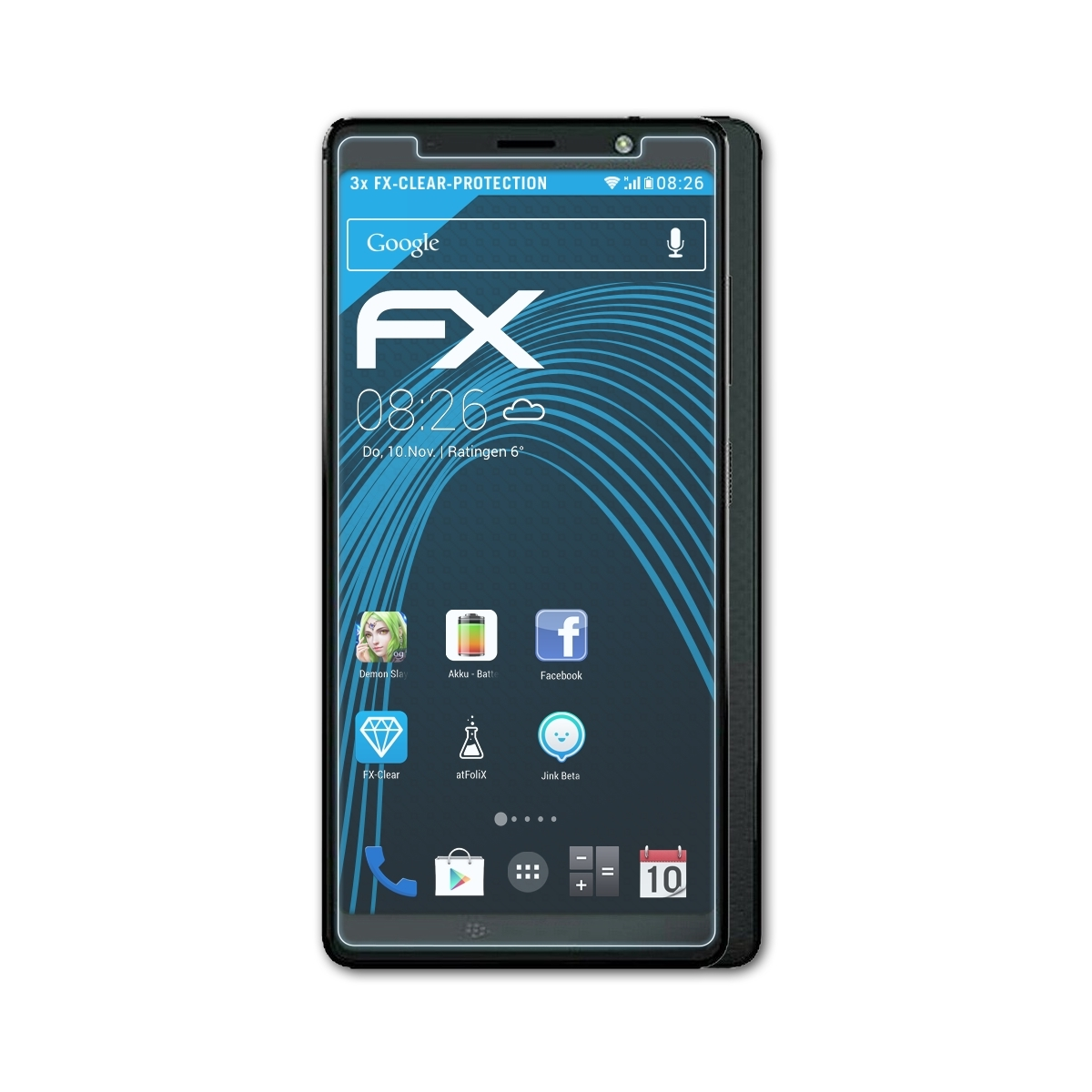 Evolve X) Blackberry 3x FX-Clear Displayschutz(für ATFOLIX