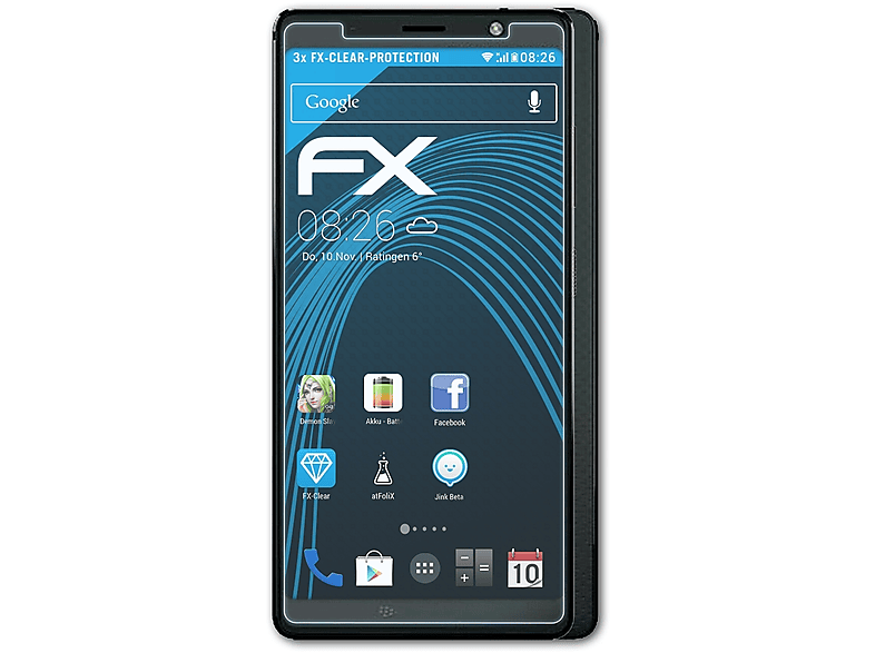 Evolve X) Blackberry 3x FX-Clear Displayschutz(für ATFOLIX