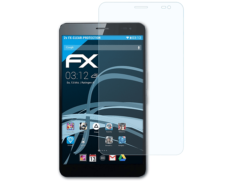 ATFOLIX 2x FX-Clear Displayschutz(für Huawei MediaPad X1)