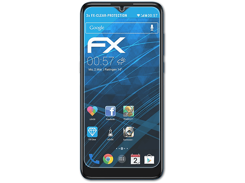 Displayschutz(für Alcatel 3x ATFOLIX 1S FX-Clear (2020))