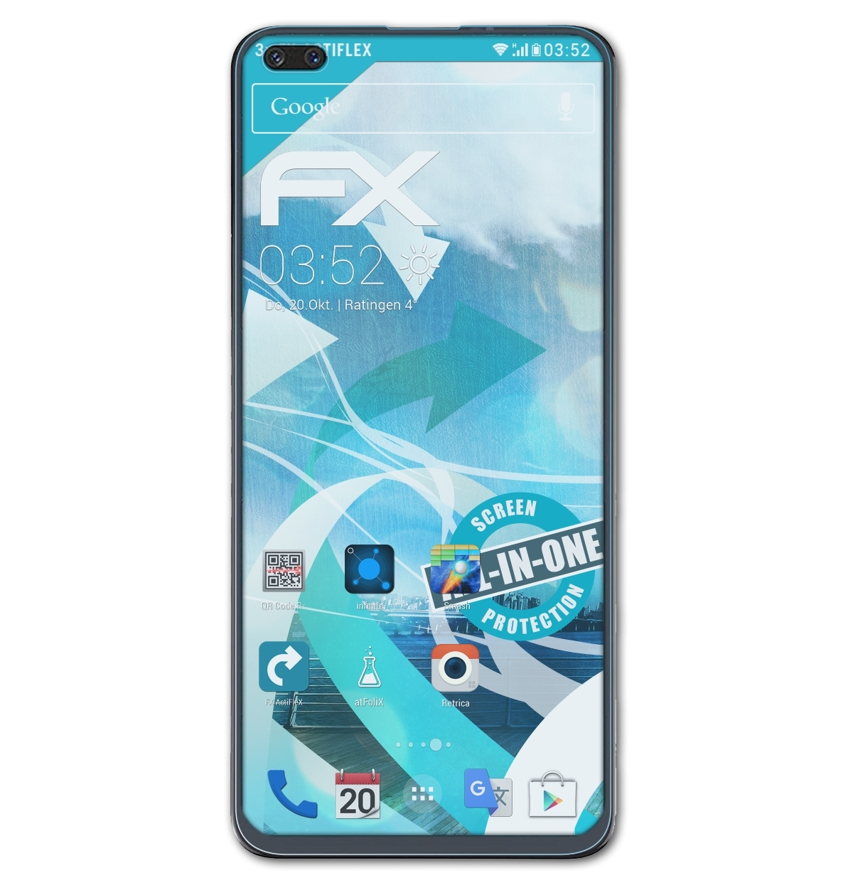 ATFOLIX 3x Realme Displayschutz(für SuperZoom) FX-ActiFleX Oppo X3