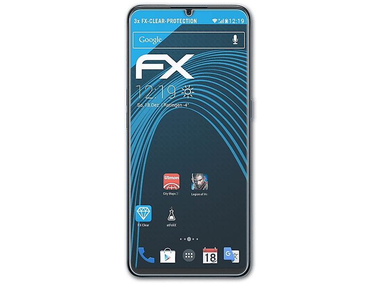F15) 3x Displayschutz(für Oppo FX-Clear ATFOLIX