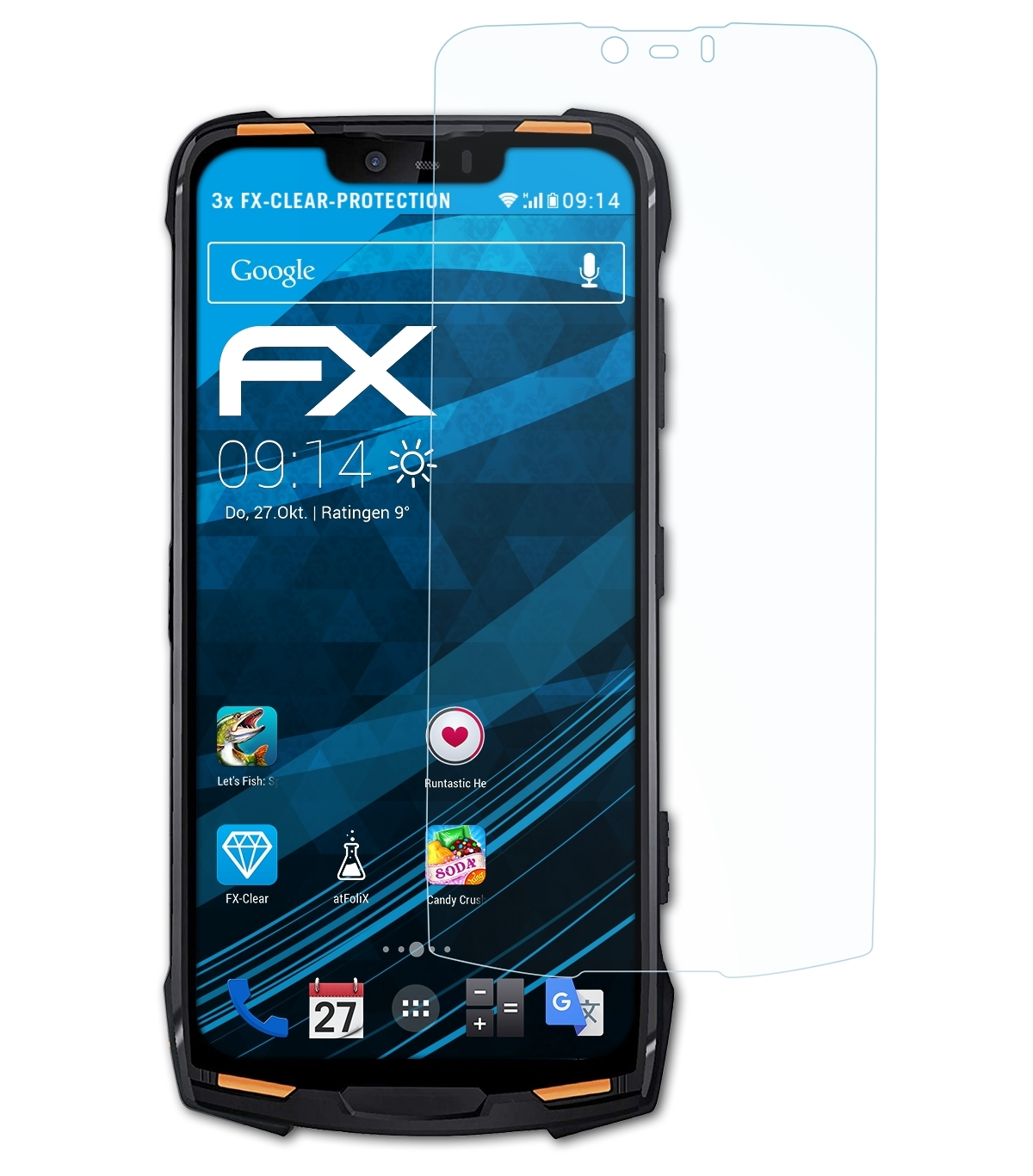 ATFOLIX 3x Doogee S90C) FX-Clear Displayschutz(für