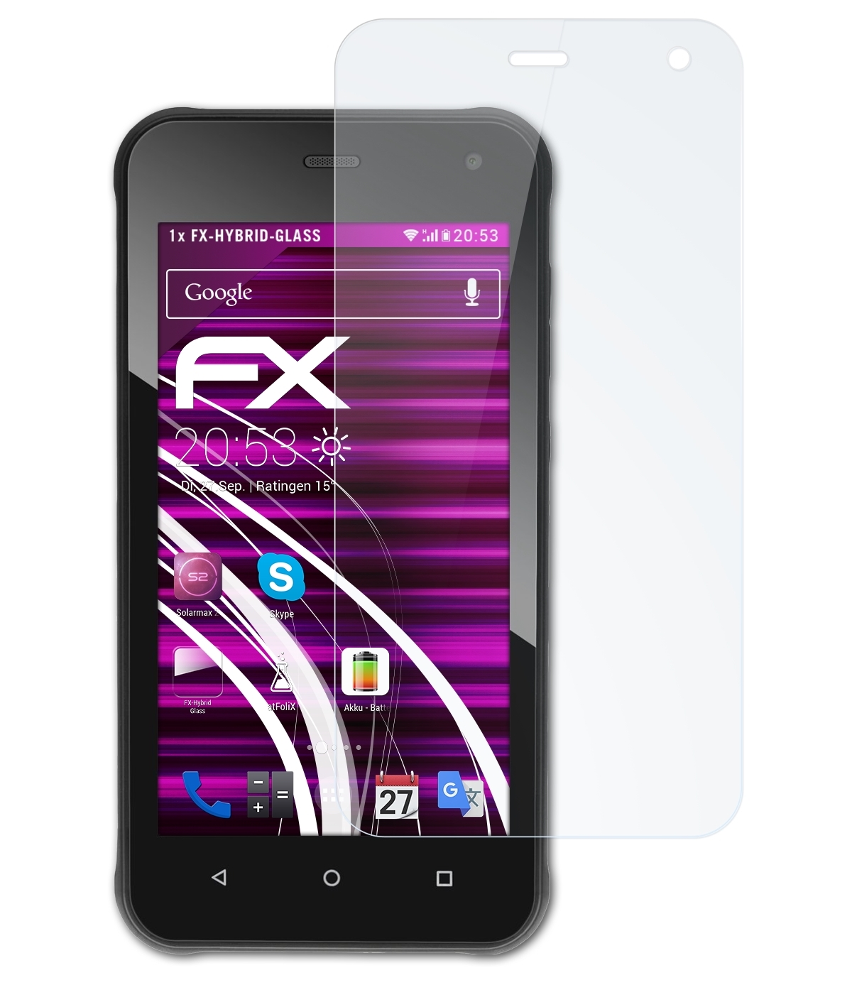 ATFOLIX FX-Hybrid-Glass Schutzglas(für Evolveo StrongPhone G2)