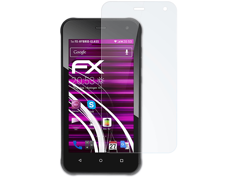 ATFOLIX FX-Hybrid-Glass Schutzglas(für Evolveo StrongPhone G2)