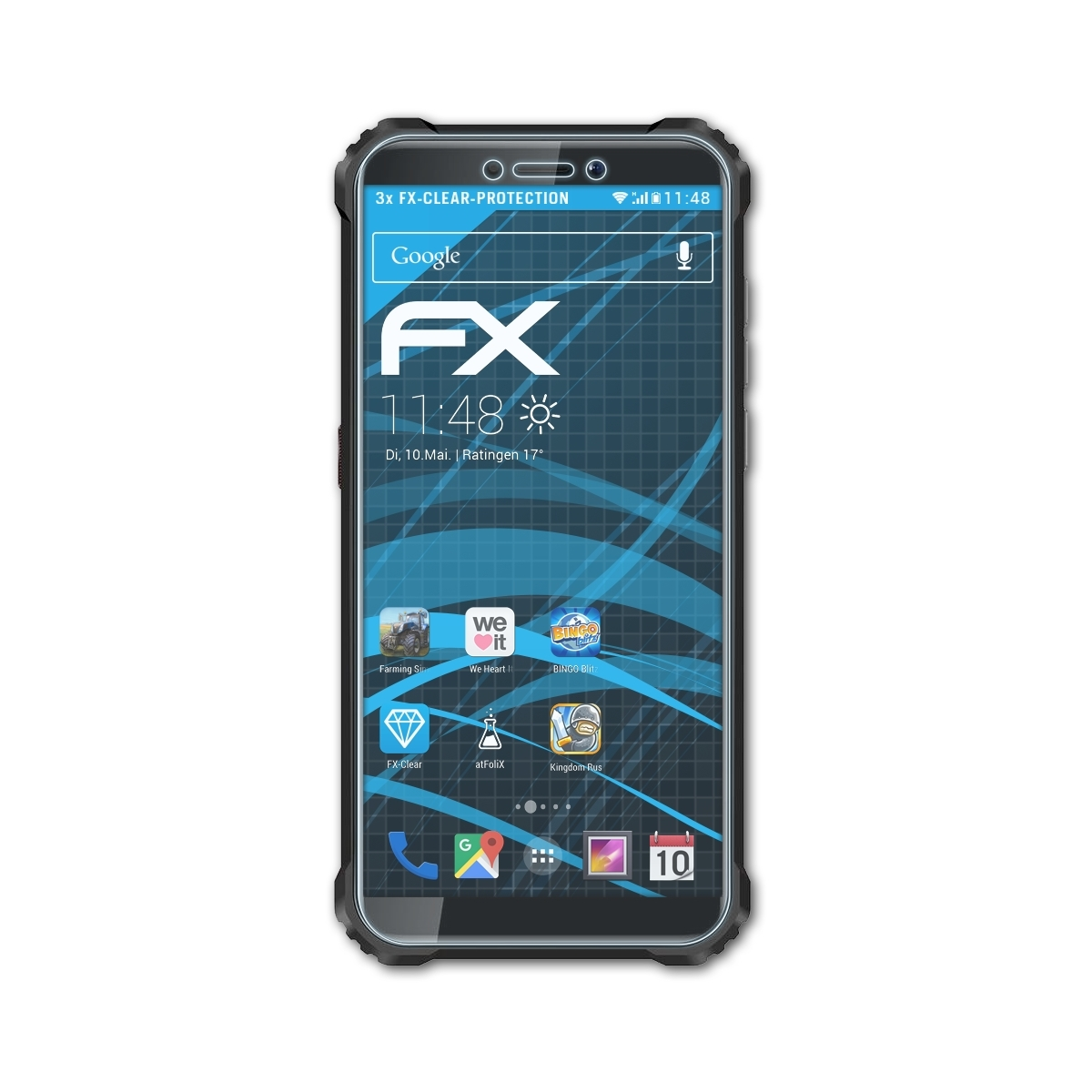 ATFOLIX 3x Displayschutz(für Oukitel FX-Clear WP5)