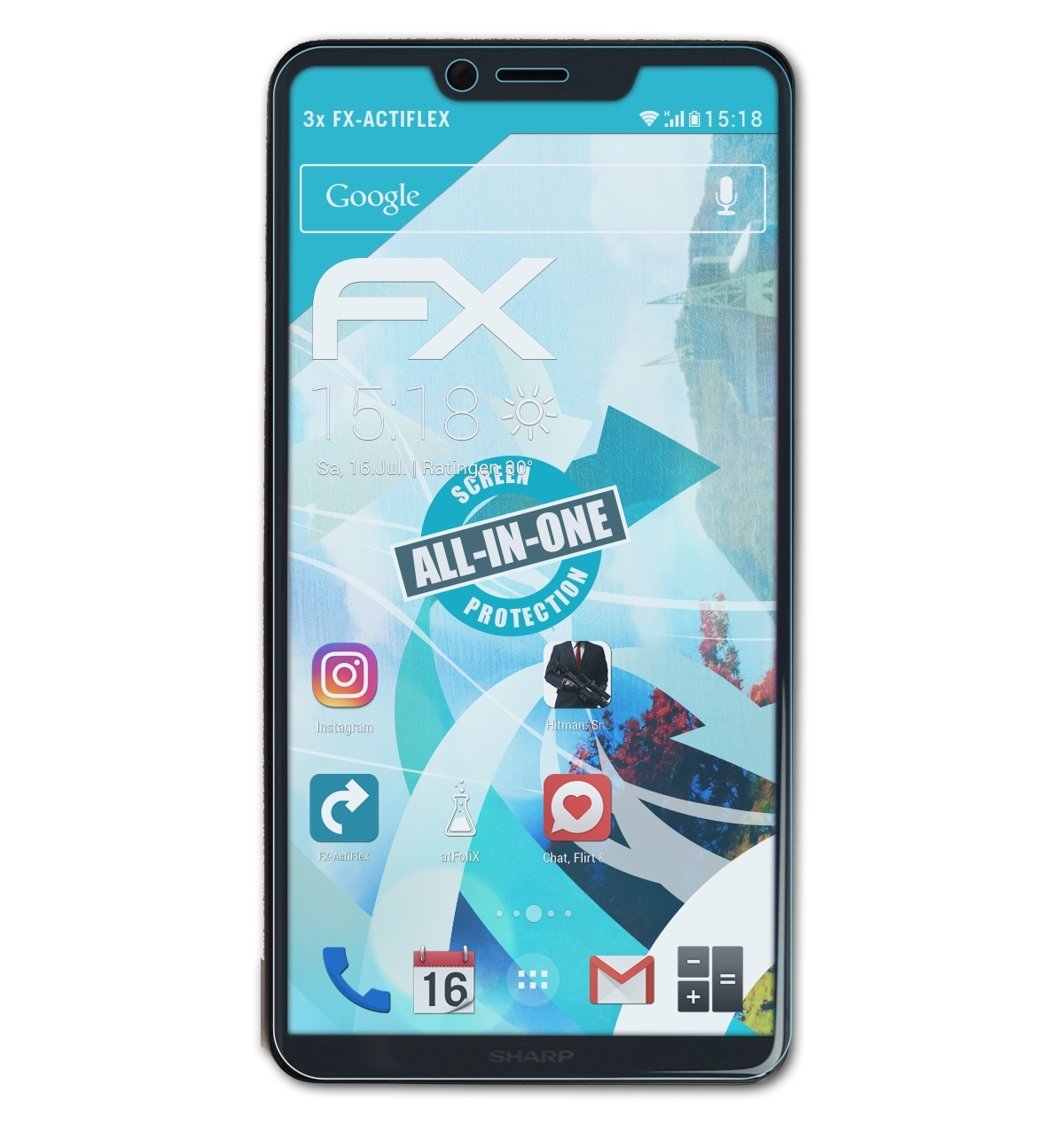 ATFOLIX 3x FX-ActiFleX Displayschutz(für Sharp Aquos S3)