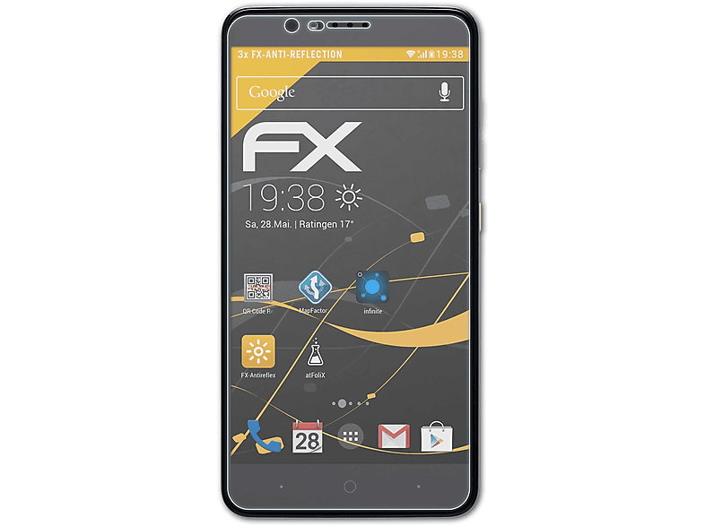 ZTE 3x Pro (Z982)) ZMax Displayschutz(für ATFOLIX FX-Antireflex