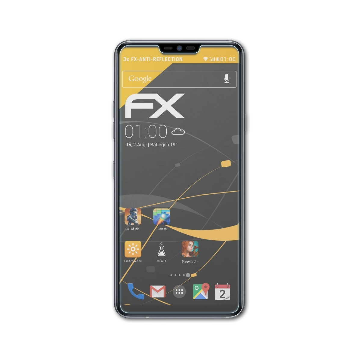 LG G7+ FX-Antireflex 3x ATFOLIX Displayschutz(für ThinQ)