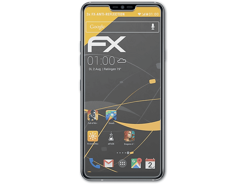 ATFOLIX 3x FX-Antireflex Displayschutz(für LG G7+ ThinQ)