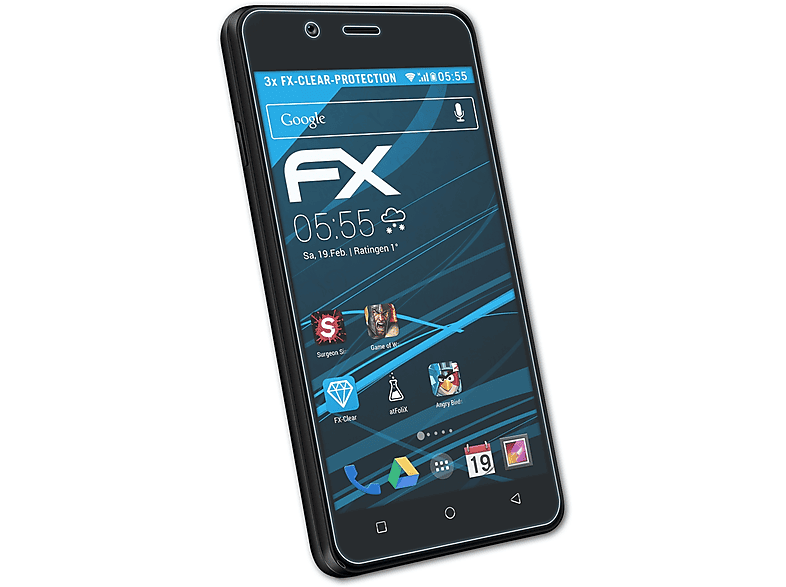 ATFOLIX 3x FX-Clear Allview P4 Pro) Displayschutz(für