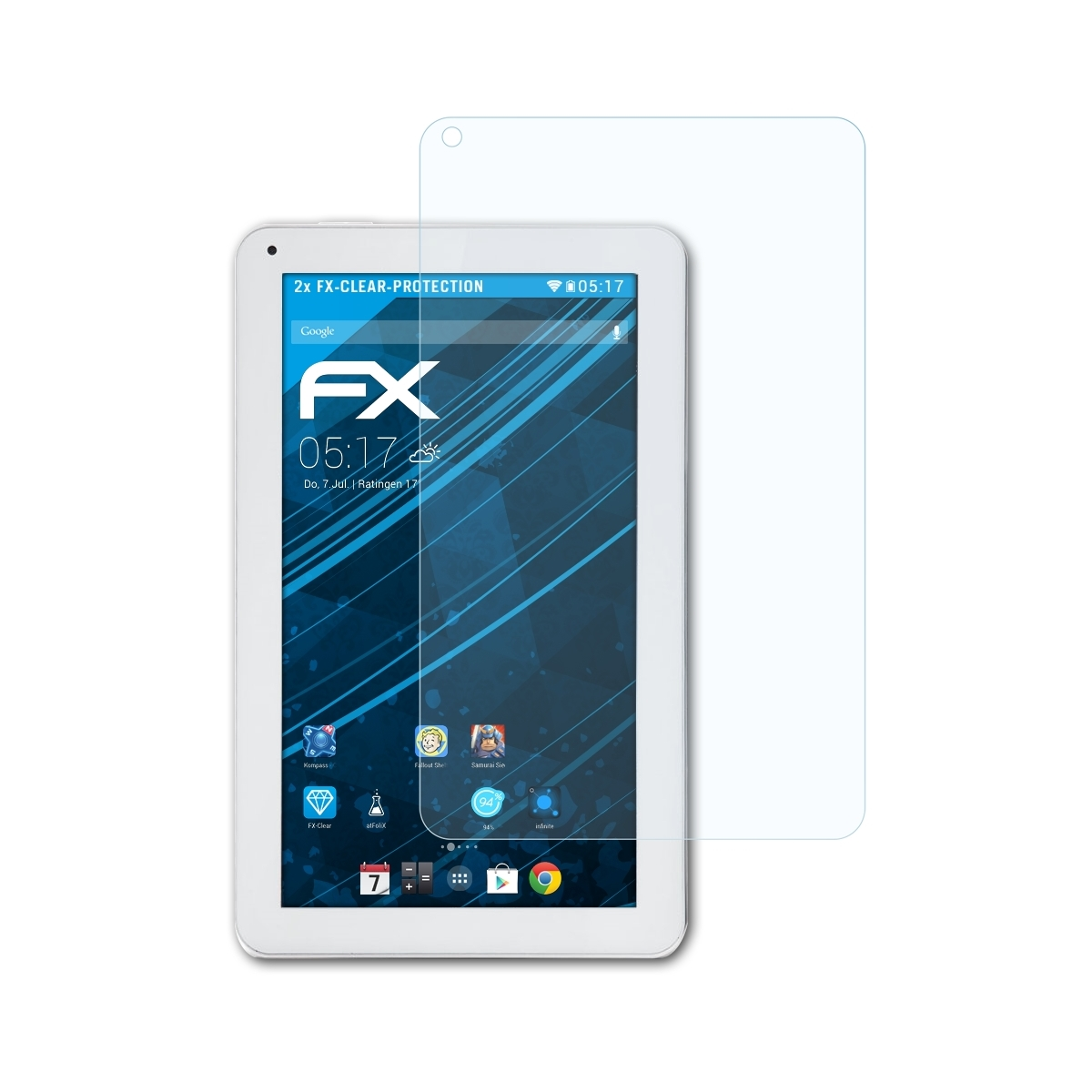 ATFOLIX 2x FX-Clear Displayschutz(für Plus) iRulu 1 eXpro