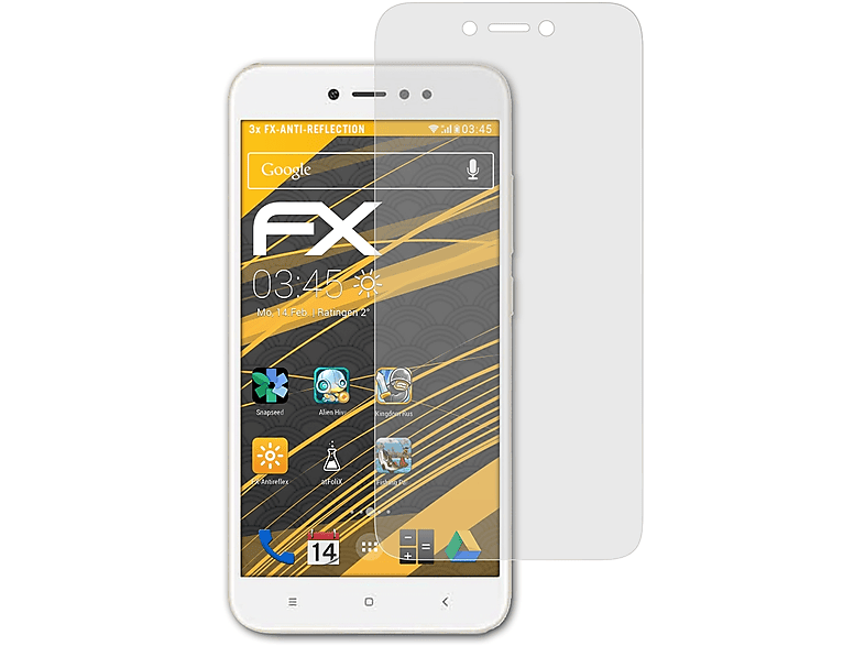 ATFOLIX 3x FX-Antireflex 5A) Displayschutz(für Redmi Xiaomi