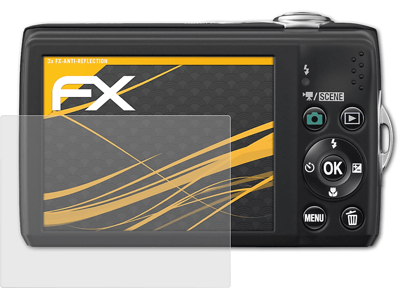 ATFOLIX 3x FX-Antireflex Displayschutz(für Nikon Coolpix L22) | Kamera Schutzfolie