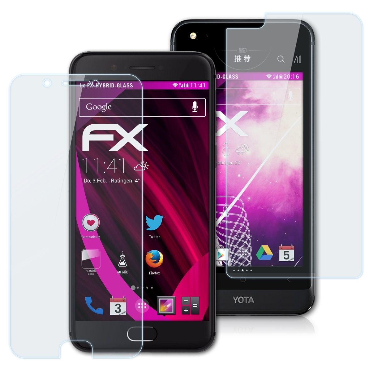 ATFOLIX FX-Hybrid-Glass Schutzglas(für 3) Devices Yota YotaPhone