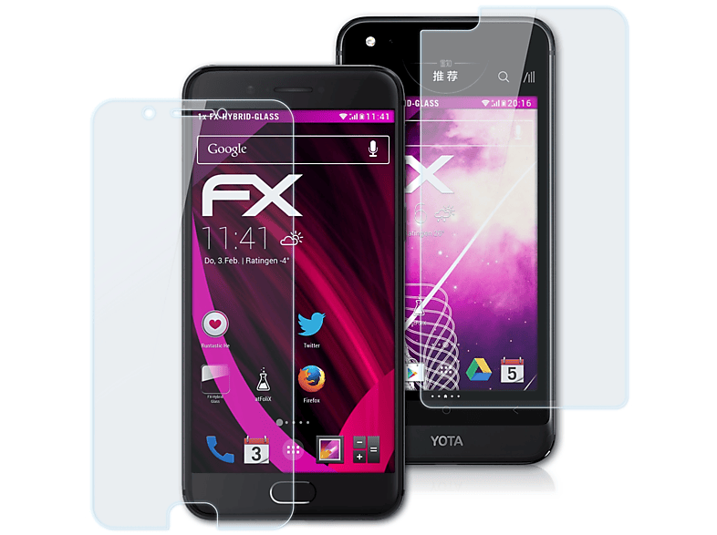 ATFOLIX FX-Hybrid-Glass Schutzglas(für Yota Devices YotaPhone 3)