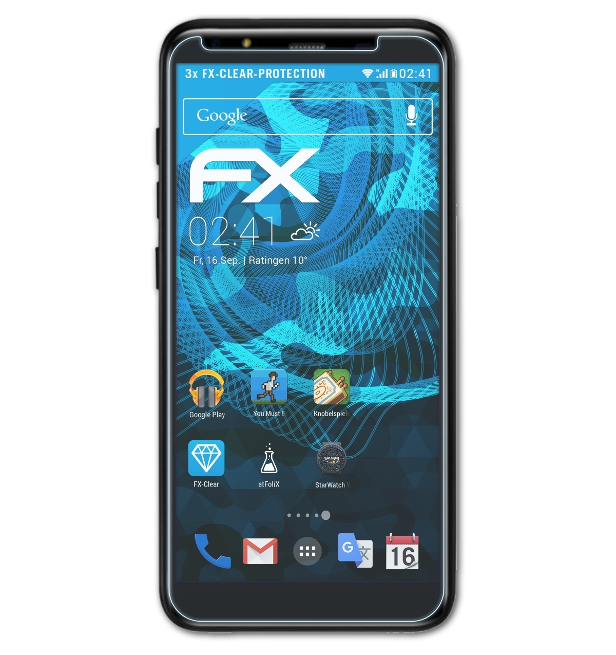 ATFOLIX 3x FX-Clear Displayschutz(für Prestigio F5 LTE) Muze