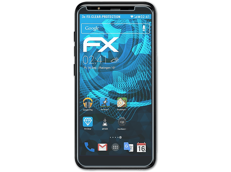 ATFOLIX 3x FX-Clear Displayschutz(für Prestigio Muze F5 LTE)