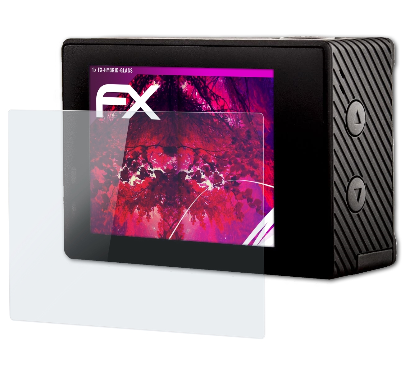 ATFOLIX FX-Hybrid-Glass Schutzglas(für Easypix Hawk GoXtreme Black 4K)