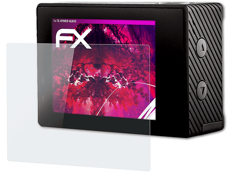 ATFOLIX FX-Hybrid-Glass 4K) Easypix Black GoXtreme Schutzglas(für Hawk