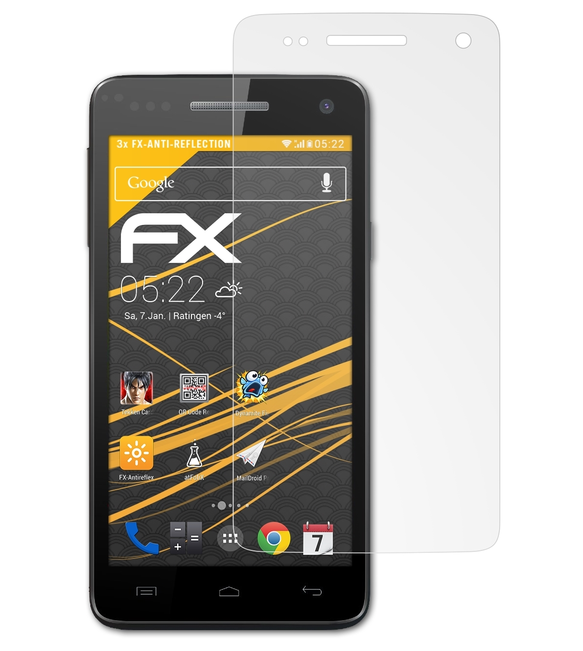 3x FX-Antireflex ATFOLIX Wiko Rainbow) Displayschutz(für