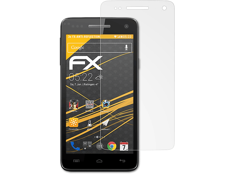 ATFOLIX 3x FX-Antireflex Displayschutz(für Wiko Rainbow) | Displayschutzfolien & Gläser