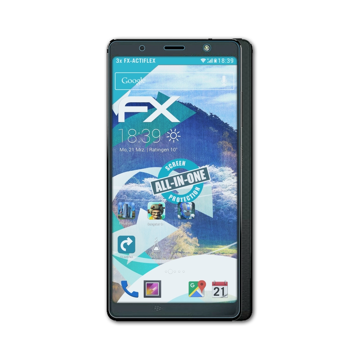 ATFOLIX 3x FX-ActiFleX Displayschutz(für X) Evolve Blackberry
