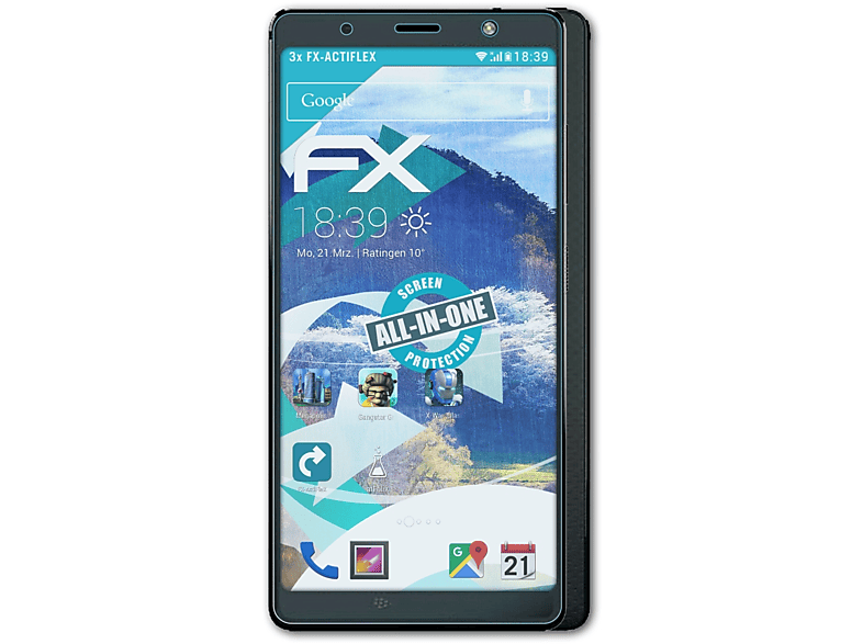 ATFOLIX 3x FX-ActiFleX Displayschutz(für X) Evolve Blackberry
