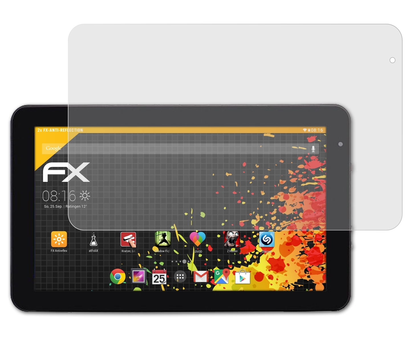(PR1056)) ATFOLIX Tablet-PC JAY-tech 2x FX-Antireflex Displayschutz(für XE10D