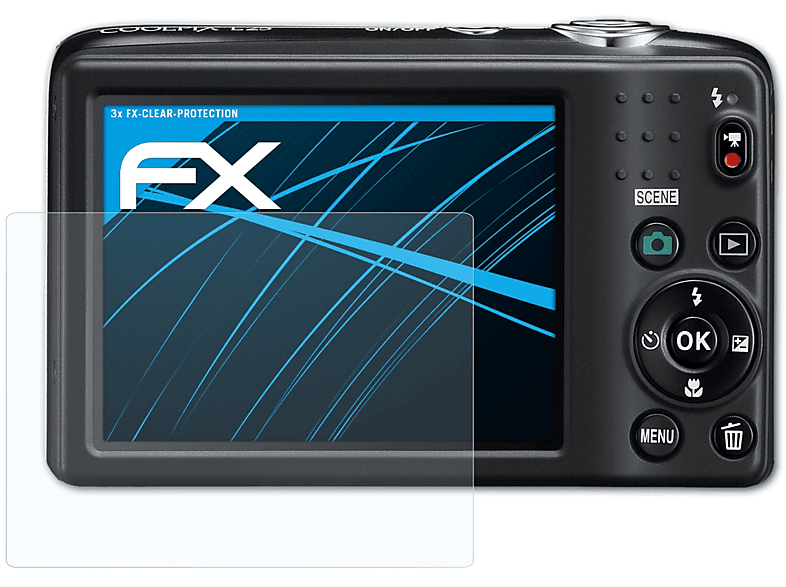 ATFOLIX 3x FX-Clear Displayschutz(für Nikon Coolpix L25)