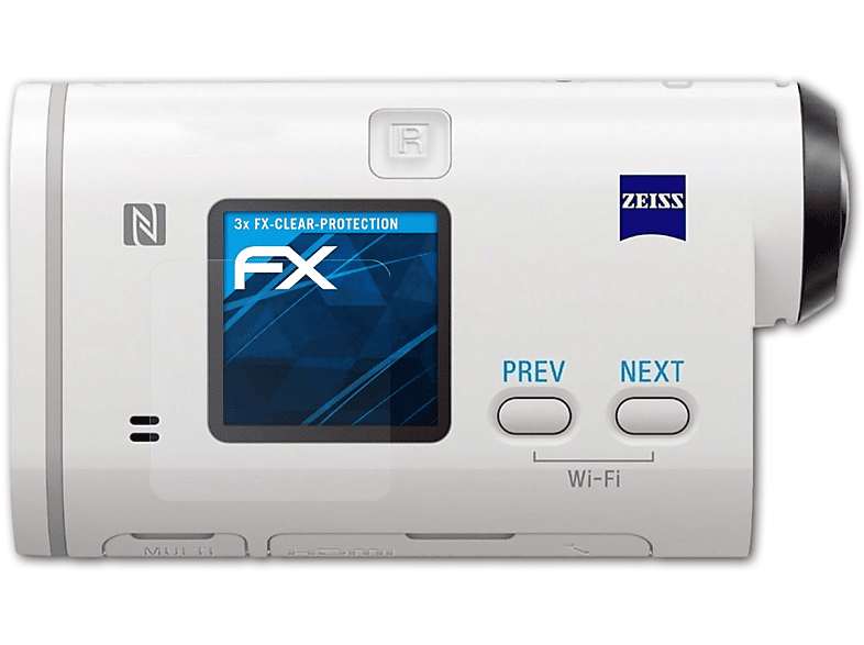 ATFOLIX 3x FX-Clear Displayschutz(für Sony HDR-AS200) | Kamera Schutzfolie