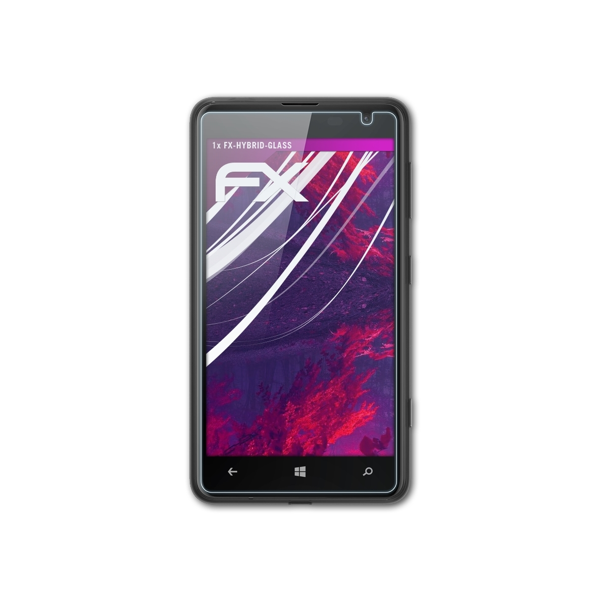 Nokia 625) Schutzglas(für Lumia ATFOLIX FX-Hybrid-Glass