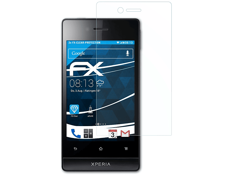 Sony Displayschutz(für ATFOLIX 3x Miro) Xperia FX-Clear