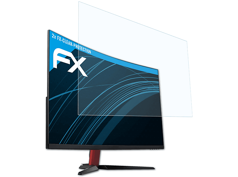 ATFOLIX 2x FX-Clear Displayschutz(für MSI AG32CV) Optix