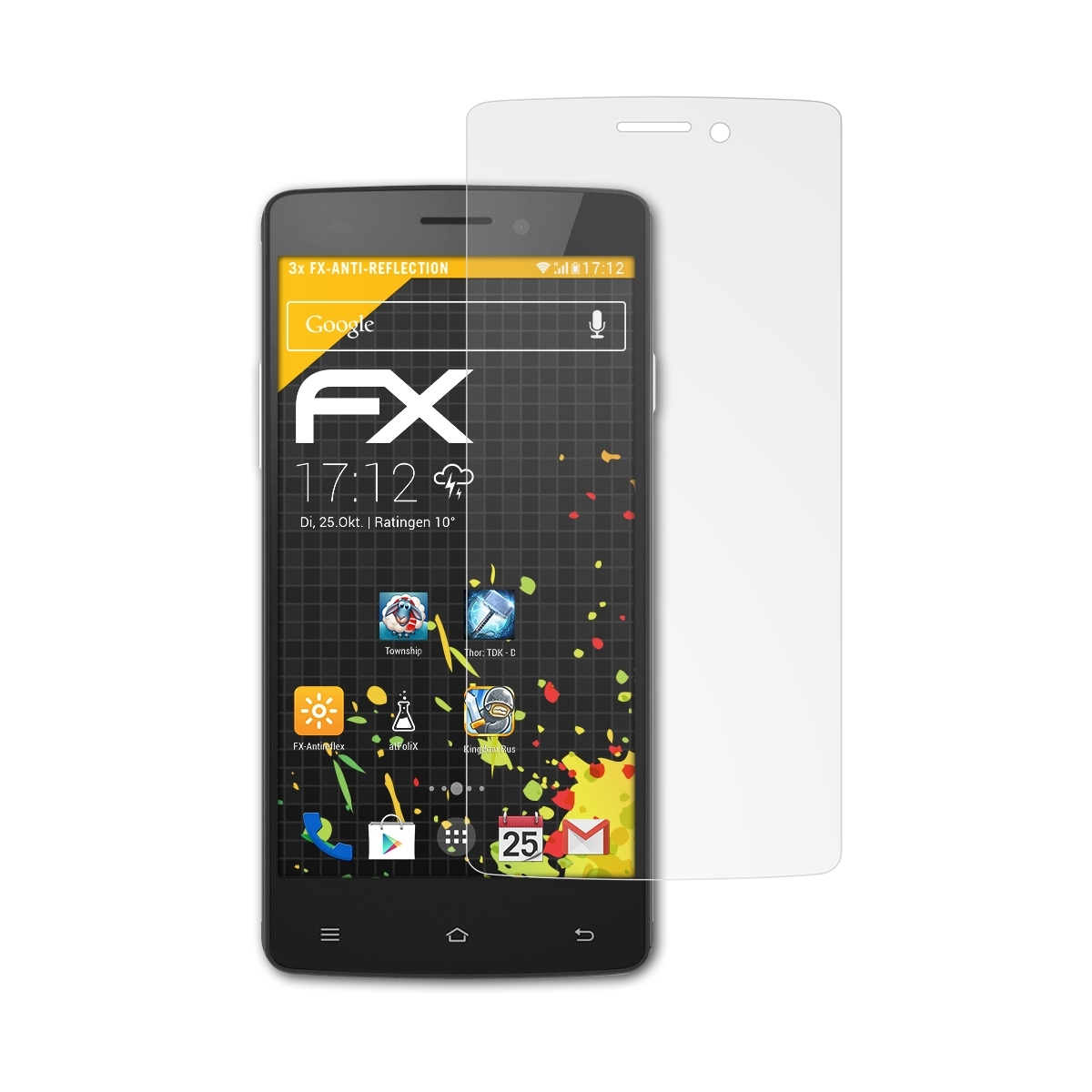 Cubot FX-Antireflex ATFOLIX Displayschutz(für 3x X12)