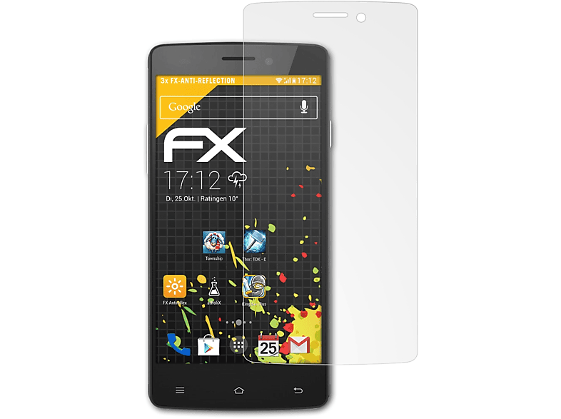 ATFOLIX 3x FX-Antireflex Displayschutz(für Cubot X12)